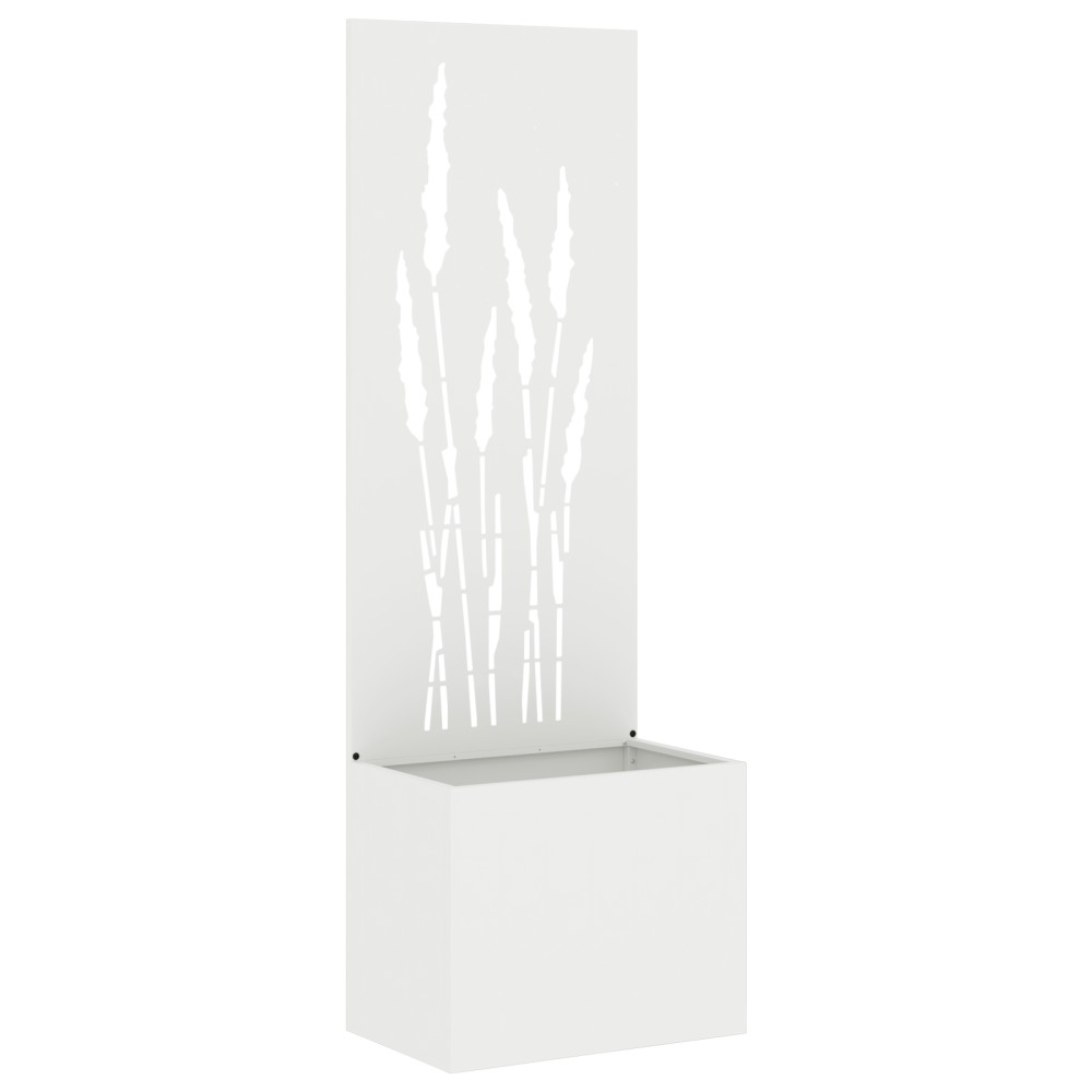 vidaXL Ghiveci de Grădină cu Panou Decorativ Alb 50 x 140 cm