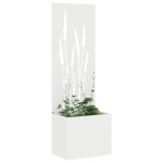 vidaXL Ghiveci de Grădină cu Panou Decorativ Alb 50 x 140 cm vidaXL Ghiveci de Grădină cu Panou Decorativ Alb 50 x 140 cm
