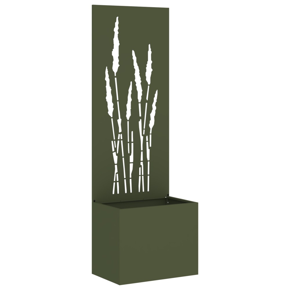 vidaXL Ghiveci de Grădină cu Panou Decorativ Olivengrønn 50 x 140 cm