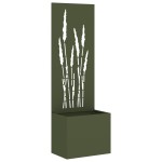 vidaXL Ghiveci de Grădină cu Panou Decorativ Olivengrønn 50 x 140 cm vidaXL Ghiveci de Grădină cu Panou Decorativ Olivengrønn 50 x 140 cm