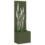 vidaXL Ghiveci de Grădină cu Panou Decorativ Olivengrønn 50 x 140 cm vidaXL Ghiveci de Grădină cu Panou Decorativ Olivengrønn 50 x 140 cm