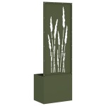 vidaXL Ghiveci de Grădină cu Panou Decorativ Olivengrønn 50 x 140 cm vidaXL Ghiveci de Grădină cu Panou Decorativ Olivengrønn 50 x 140 cm