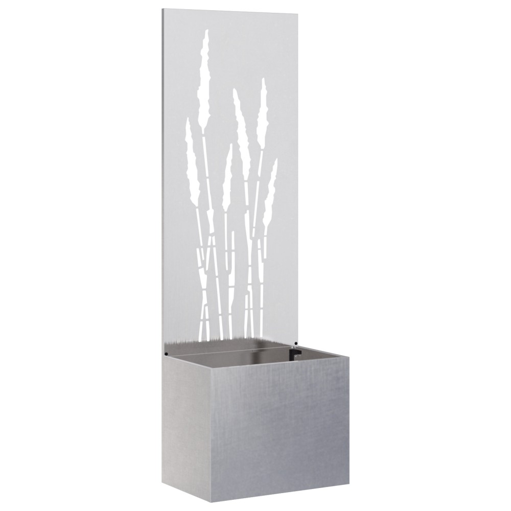 vidaXL Ghiveci de Grădină cu Panou Decorativ Argintiu 50 x 140 cm