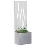 vidaXL Ghiveci de Grădină cu Panou Decorativ Argintiu 50 x 140 cm vidaXL Ghiveci de Grădină cu Panou Decorativ Argintiu 50 x 140 cm