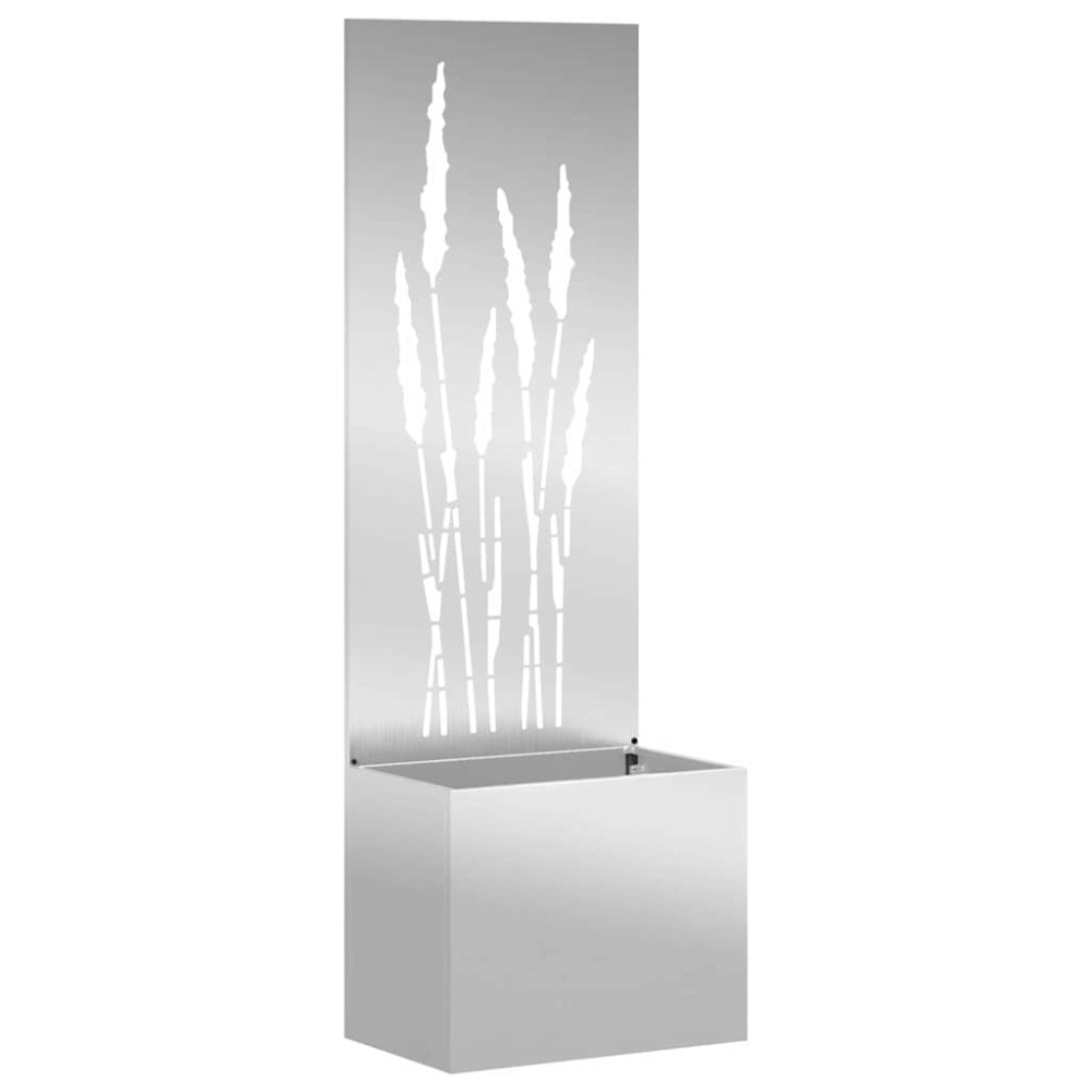 vidaXL Ghiveci de Grădină cu Panou Decorativ Argintiu 50 x 140 cm