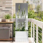 vidaXL Ghiveci de Grădină cu Panou Decorativ Argintiu 50 x 140 cm vidaXL Ghiveci de Grădină cu Panou Decorativ Argintiu 50 x 140 cm