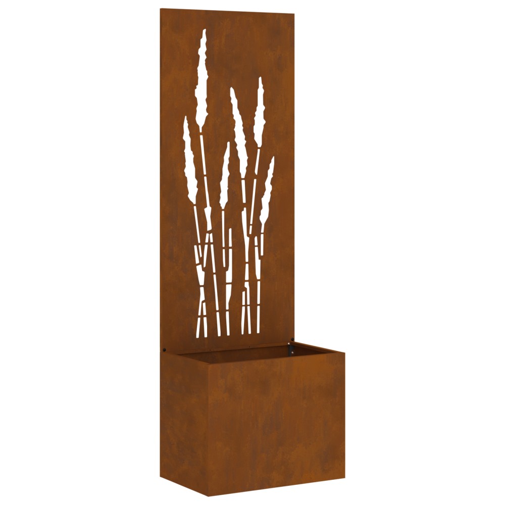 vidaXL Ghiveci de Grădină cu Panou Decorativ Ruginit 50 x 140 cm