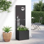 vidaXL Ghiveci de Grădină cu Panou Decorativ Negru 50 x 140 cm vidaXL Ghiveci de Grădină cu Panou Decorativ Negru 50 x 140 cm