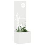 vidaXL Ghiveci de Grădină cu Panou Decorativ Alb 50 x 140 cm