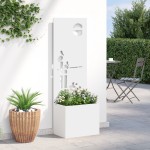 vidaXL Ghiveci de Grădină cu Panou Decorativ Alb 50 x 140 cm