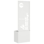 vidaXL Ghiveci de Grădină cu Panou Decorativ Alb 50 x 140 cm