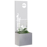 vidaXL Ghiveci de Grădină cu Panou Decorativ Argintiu 50 x 140 cm vidaXL Ghiveci de Grădină cu Panou Decorativ Argintiu 50 x 140 cm