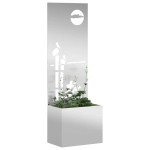 vidaXL Ghiveci de Grădină cu Panou Decorativ Argintiu 50 x 140 cm