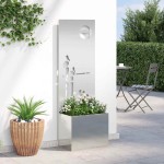 vidaXL Ghiveci de Grădină cu Panou Decorativ Argintiu 50 x 140 cm