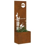 vidaXL Ghiveci de Grădină cu Panou Decorativ Ruginit 50 x 140 cm vidaXL Ghiveci de Grădină cu Panou Decorativ Ruginit 50 x 140 cm