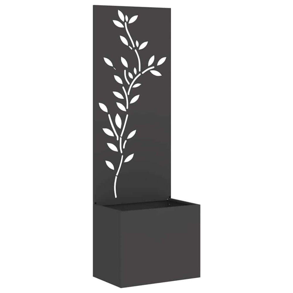 vidaXL Ghiveci de Grădină cu Panou Decorativ Negru 50 x 140 cm