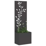 vidaXL Ghiveci de Grădină cu Panou Decorativ Negru 50 x 140 cm vidaXL Ghiveci de Grădină cu Panou Decorativ Negru 50 x 140 cm