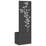 vidaXL Ghiveci de Grădină cu Panou Decorativ Negru 50 x 140 cm vidaXL Ghiveci de Grădină cu Panou Decorativ Negru 50 x 140 cm