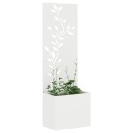 vidaXL Ghiveci de Grădină cu Panou Decorativ Alb 50 x 140 cm vidaXL Ghiveci de Grădină cu Panou Decorativ Alb 50 x 140 cm
