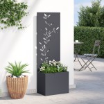 vidaXL Ghiveci de Grădină cu Panou Decorativ Antracit 50 x 140 cm vidaXL Ghiveci de Grădină cu Panou Decorativ Antracit 50 x 140 cm