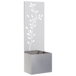 vidaXL Ghiveci de Grădină cu Panou Decorativ Argintiu 50 x 140 cm vidaXL Ghiveci de Grădină cu Panou Decorativ Argintiu 50 x 140 cm