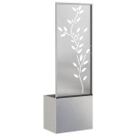 vidaXL Ghiveci de Grădină cu Panou Decorativ Argintiu 50 x 140 cm vidaXL Ghiveci de Grădină cu Panou Decorativ Argintiu 50 x 140 cm