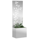 vidaXL Ghiveci de Grădină cu Panou Decorativ Argintiu 50 x 140 cm vidaXL Ghiveci de Grădină cu Panou Decorativ Argintiu 50 x 140 cm