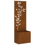 vidaXL Ghiveci de Grădină cu Panou Decorativ Ruginit 50 x 140 cm