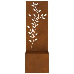 vidaXL Ghiveci de Grădină cu Panou Decorativ Ruginit 50 x 140 cm