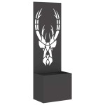 vidaXL Ghiveci de Grădină cu Panou Decorativ Negru 50 x 140 cm vidaXL Ghiveci de Grădină cu Panou Decorativ Negru 50 x 140 cm