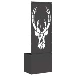 vidaXL Ghiveci de Grădină cu Panou Decorativ Negru 50 x 140 cm vidaXL Ghiveci de Grădină cu Panou Decorativ Negru 50 x 140 cm