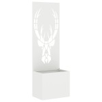 vidaXL Ghiveci de Grădină cu Panou Decorativ Alb 50 x 140 cm vidaXL Ghiveci de Grădină cu Panou Decorativ Alb 50 x 140 cm