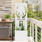 vidaXL Ghiveci de Grădină cu Panou Decorativ Alb 50 x 140 cm vidaXL Ghiveci de Grădină cu Panou Decorativ Alb 50 x 140 cm