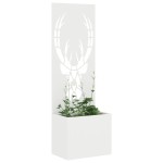 vidaXL Ghiveci de Grădină cu Panou Decorativ Alb 50 x 140 cm vidaXL Ghiveci de Grădină cu Panou Decorativ Alb 50 x 140 cm