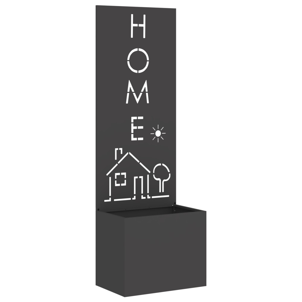 vidaXL Ghiveci de Grădină cu Panou Decorativ Negru 50 x 140 cm