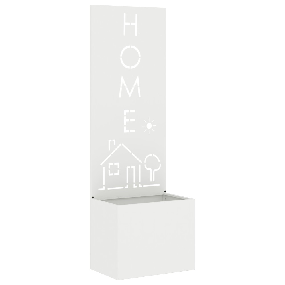 vidaXL Ghiveci de Grădină cu Panou Decorativ Alb 50 x 140 cm
