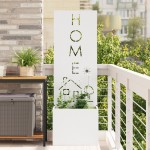 vidaXL Ghiveci de Grădină cu Panou Decorativ Alb 50 x 140 cm vidaXL Ghiveci de Grădină cu Panou Decorativ Alb 50 x 140 cm