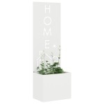 vidaXL Ghiveci de Grădină cu Panou Decorativ Alb 50 x 140 cm vidaXL Ghiveci de Grădină cu Panou Decorativ Alb 50 x 140 cm