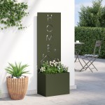 vidaXL Ghiveci de Grădină cu Panou Decorativ Olivengrønn 50 x 140 cm vidaXL Ghiveci de Grădină cu Panou Decorativ Olivengrønn 50 x 140 cm