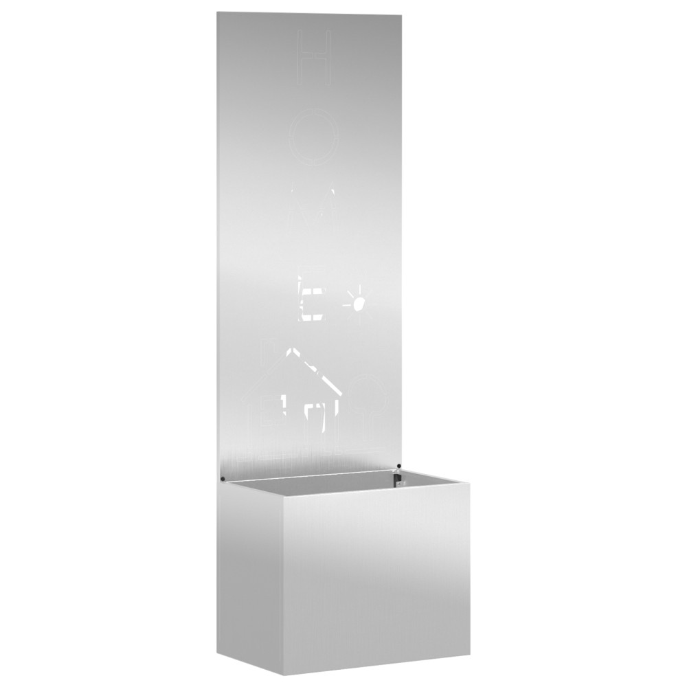 vidaXL Ghiveci de Grădină cu Panou Decorativ Argintiu 50 x 140 cm