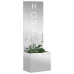 vidaXL Ghiveci de Grădină cu Panou Decorativ Argintiu 50 x 140 cm vidaXL Ghiveci de Grădină cu Panou Decorativ Argintiu 50 x 140 cm