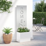 vidaXL Ghiveci de Grădină cu Panou Decorativ Argintiu 50 x 140 cm vidaXL Ghiveci de Grădină cu Panou Decorativ Argintiu 50 x 140 cm