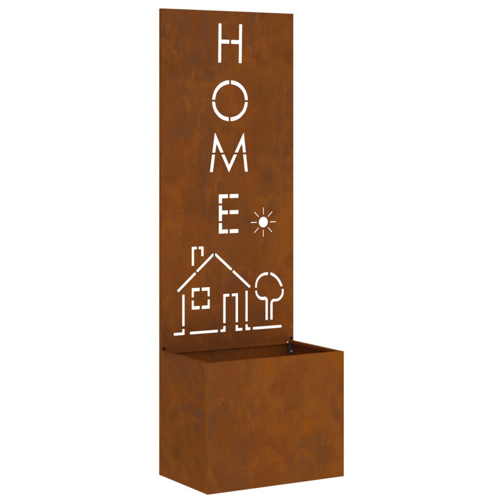 vidaXL Ghiveci de Grădină cu Panou Decorativ Ruginit 50 x 140 cm