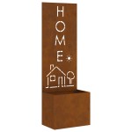 vidaXL Ghiveci de Grădină cu Panou Decorativ Ruginit 50 x 140 cm