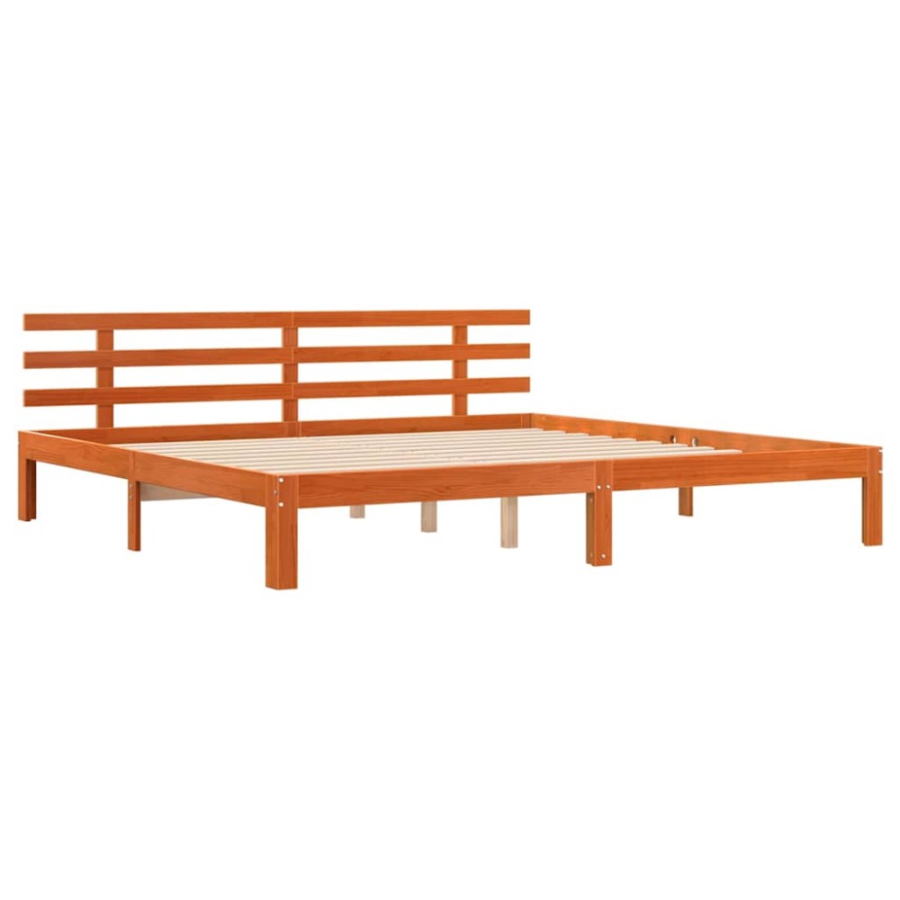 vidaXL Cadru de pat Maro ceruit 200 x 200 cm Lemn masiv de pin
