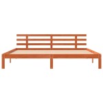 vidaXL Cadru de pat cu headboard Maroniu cerat 203.5 x 205.5 x 69.5 cm