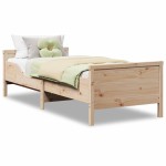 vidaXL Cadru de pat cu headboard Maro 80 x 200 cm Lemn compozit