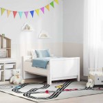 vidaXL Cadru de pat cu headboard Alb 80 x 200 cm Lemn compozit