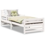 vidaXL Cadru de pat cu headboard Alb 80 x 200 cm Lemn compozit