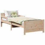 vidaXL Cadru de pat cu headboard Maro 80 x 200 cm Lemn compozit